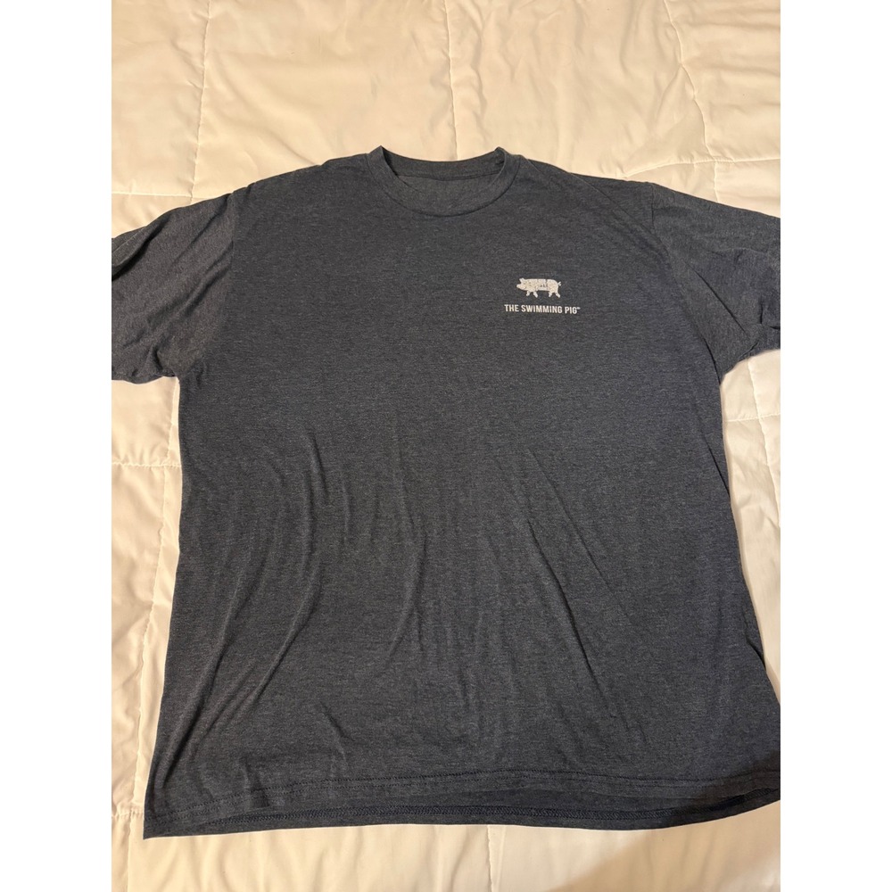 The Swimming Pig Grand Bahama Bahamas T-Shirt Mens XL Gray Eat Drink Swim Tee